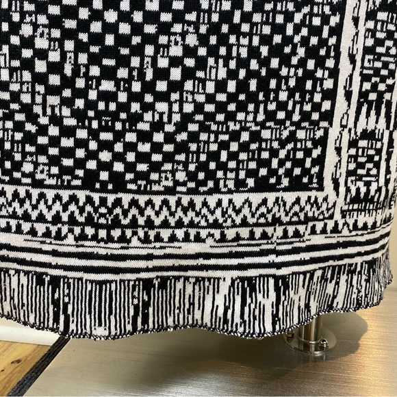 Anthropologie Cecilia Prado Bilbao Maxi Sweater Pullon Skirt Sz S Abstract Black - Picture 5 of 14